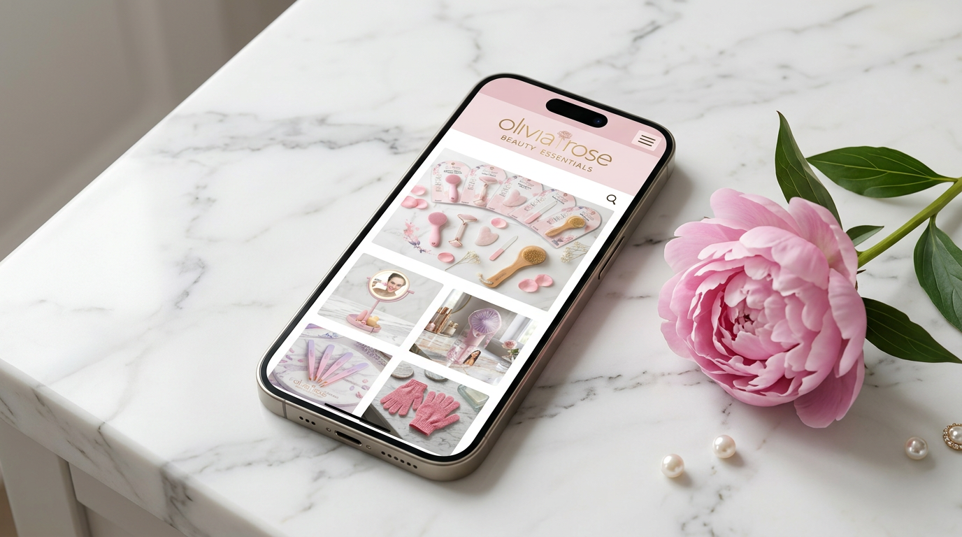 Olivia Rose mobile website on iPhone